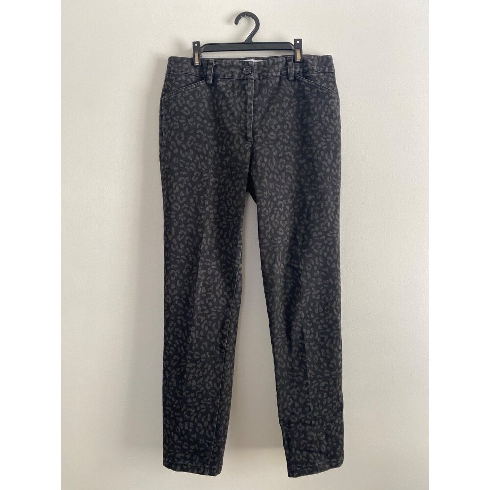 Elliott Lauren Women's Gray Leopard Print Ankle Pants Size 4